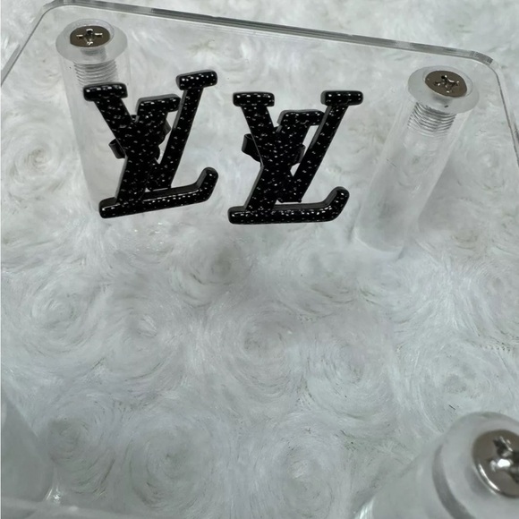 Louis Vuitton All Black Tone Iconic Crystal Earrings - Picture 1 of 4